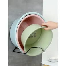 Rack de lavatório de ferro sem perfuração, rack de parede para banheiro, gancho poderoso para cozinha, gancho pegajoso,