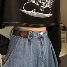 Cinto preguiçoso feminino Jeans elástico cintura estreita ferramenta útil cinto invisível cintura grande mudança pequena