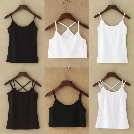 Verão versão coreana Modal topo senhoras pequena camisola em forma de I colete em forma de Y colete com decote em U