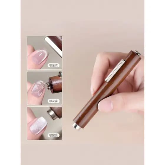 T manicure ímã D1pq801-três-em-um sucção olho de gato tamanho grande cilíndrico magnético manicure ferramenta dupla cabe