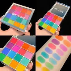 Cor fosca palco maquiagem criativa paleta de sombras dedicadas perolado azul verde crianças mostrar cos