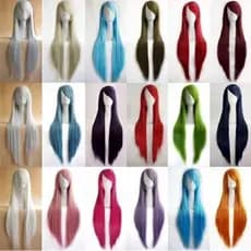 Universal longo cabelo reto 80cm rosto-fechamento feminino Multi-cor opcional Anime peruca cosplay