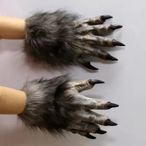Animal rapsódia látex lobisomem garra luvas cos sala secreta casa assombrada vestir-se adereços Halloween garra de pelúc