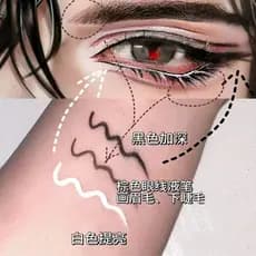Maquiagem Masculina COS ~ Uau!Delineador dedicado de desempenho, cílios ultrafinos, caneta de bicho-da-seda para reparar