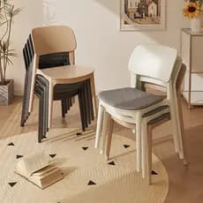 Cadeira de encosto cadeira de plástico espessada sala de estar cadeira de jantar sem instalação fezes simples moderno co