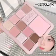 Paleta de sombras de luar branco claro terra cor sombra destaque Blush tudo-em-um paleta barato perolado fosco feminino