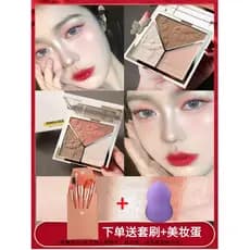 Blush destacando placa de contorno tudo-em-um placa blush rosto iluminando fosco destacando nariz sombra sombra três-em-