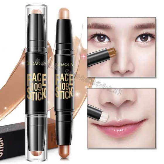 Produto autêntico genuíno iluminador corretivo silhueta de duas cabeças caneta corretivo creme sombra tridimensional V-F