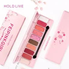 Hold live17 novo estilo Sakura paleta de sombras dez cores paleta de sombras suco flor de pêssego maquiagem para meninas