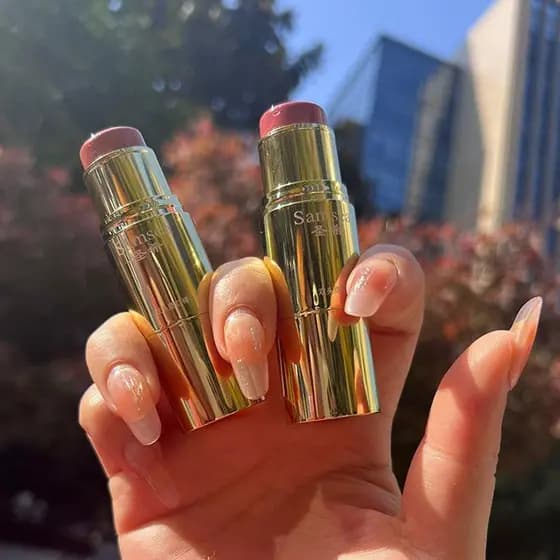 Shengxi dupla cabeça blush vara sol vermelho feminino blush creme preguiçoso sombra batom Rouge blush lama monocromático