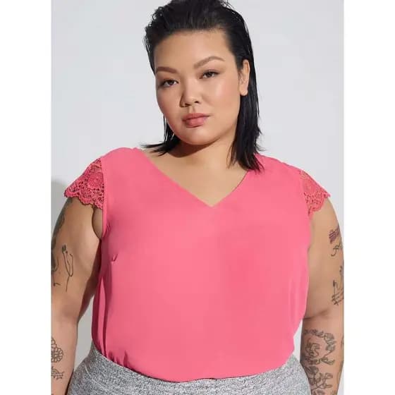 Plus Size feminino verão novo estilo gordura mm francês voando manga capa barriga de manga curta topo escondido carne ni