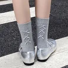 Ballet meias brancas femininas primavera outono meados de tubo salto arco Lolita bonito menina estilo Preppy pilha meias