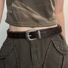 2025 novo estilo senhoras Retro americano cinto largo preto decorativo combinando Jeans cinto High-End Design sentir fem