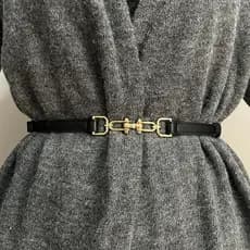 2025 novo estilo senhoras cintura estreita pequeno cinto All-Match decorativo combinando Jeans macacão saia curta fina