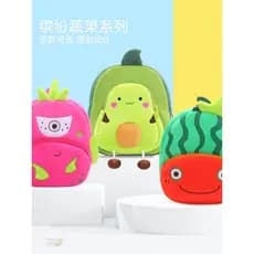 Bonito dos desenhos animados fruta pequena saco de escola melancia abacate morango crianças mochila 2 anos de idade jard