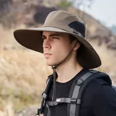 9207 Chapéu Balde Masculino Chapéu de Verão Aba Grande Sombrinha Chapéu Ao Ar Livre Montanhismo Protetor Solar Respiráve