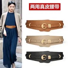 Cinto senhoras couro genuíno moda All-Match cintura estreita decoração ins combinando saia terno casaco camisola cinto l