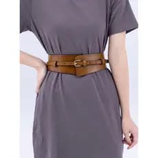 Primeira camada de couro cinto europeu americano feminino decoração exterior All-Match combinando saia casaco camisola c