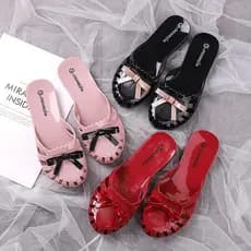 Sapatos femininos chinelos sandálias chinelos versão coreana moda geléia cristal chinelos impermeável antiderrapante ded