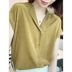 Manga voadora mais magro olhar de manga curta fina Chiffon camisa feminina verão novo estilo solto tamanho grande capa b