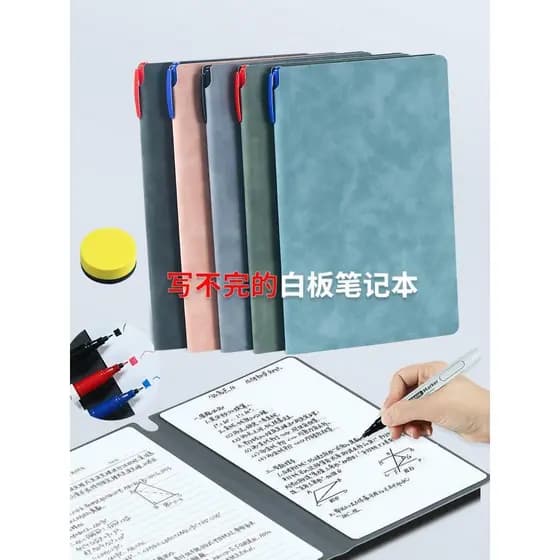 Caderno de quadro branco a4 Quadro branco pequeno a5 Alunos de mesa usam álbum de recortes Caneta de quadro branco portá