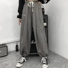 2024 novo estilo Drape sentir Leggings em linha reta solta calças casuais na moda ins calças de perna larga meninas calç