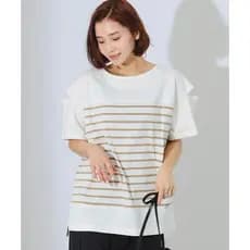2024 novo estilo exportação pedido Original 100% algodão sem alças camiseta listrada senhoras de manga curta japonês cau