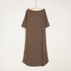 Vestido feminino novo estilo outono primavera manga de seis quartos sobre o joelho saia longa feminina saia longa macia