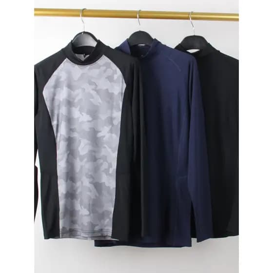 Esportes ao ar livre de secagem rápida camiseta masculina gola alta manga comprida desodorante de longa duração estirame