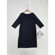 I2 simples casual ~ pequeno vestido preto para pano romano nórdico estilo solto senhoras com decote em V vestido casual
