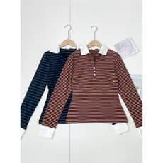 H2 puro algodão ~ coreano único pedido exterior 25 outono novo estilo clássico Retro listrado camisa de fundo lapela man