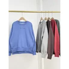 E4 Nordic Single Plus Estilo Veludo Coração Bordado Super Confortável 26 Outono Novo Estilo Gola Redonda Manga Longa Est
