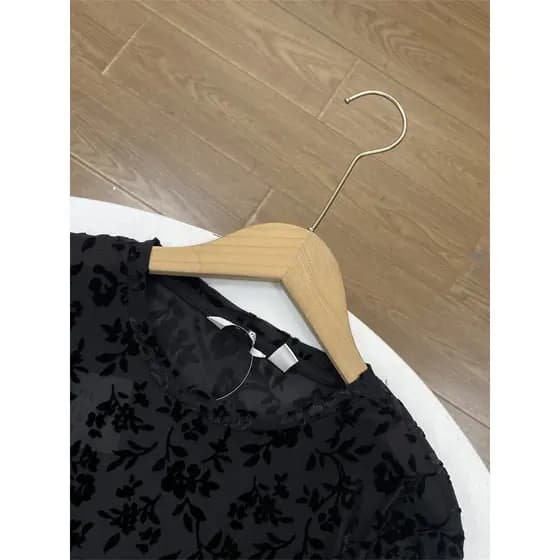 A2 flor reunindo gaze impressa 26 primavera novo estilo Base estilo em torno do pescoço manga longa macio ceroso corresp