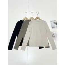 B1 aqui vem o bebê lã Tencel estilo básico camisa de fundo 26 primavera novo estilo feminino manga comprida macio ceroso