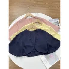 C6 curto xale jaqueta pequena ~ exterior único puro Yuan 25 verão novo estilo Cardigan feminino respirável Tricolor Crep