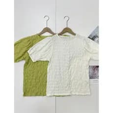 G3 japonês único alto bens ~ pedido externo em torno do pescoço bolha pano 24 verão feminino manga de três pontos moda n