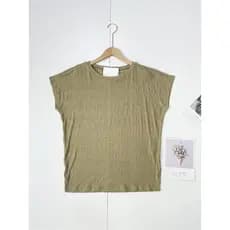 M3 textura sentir enrugado ~ exterior único puro Yuan em torno do pescoço colete camiseta 25 verão novo estilo feminino 