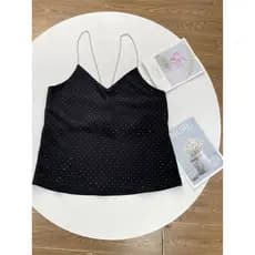 E5 estilingue de corrente ~ unidade externa puro Yuan 25 verão novo estilo Top com colete de diamante moda feminina esti