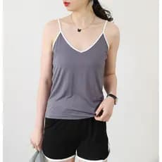 Camisola Modal feminina fina primavera verão interior exterior usar com decote em V magro-ajuste All-Match camisa de fun