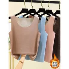 Colete térmico de lã dupla face feminino inverno alemão velo aquecimento tamanho grande sem mangas camisa de fundo engro