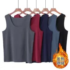 Colete térmico de veludo alemão masculino inverno roupa interior cor sólida colete fino ajuste à prova de frio topo velo