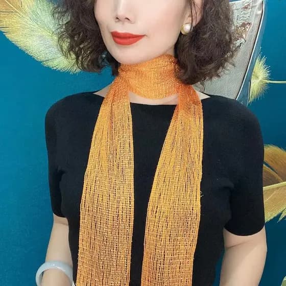 Lindas quatro estações combinando fita senhoras moda verão espumante pescoço padrão borla cachecol All-Match estilo temp