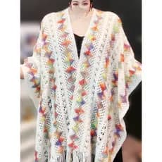 [Estilo étnico colorido] primavera verão malha moda xale Yunnan Dali xale de viagem protetor solar solto manter quente n