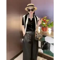 Xale de malha de seda gelo verão moda feminina macio pele-amigável ombro Cheongsam moda exterior contraste cor pescoço p