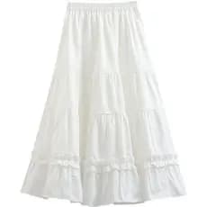 Meia saia branca A linha saia de comprimento médio meio comprimento saia feminina Pettiskirt bonito magro