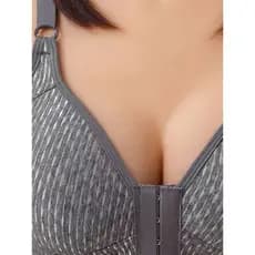 Fivela frontal tamanho grande sutiã sem fio mãe roupa interior feminina copo cheio Push Up ajustável estilo fino respirá