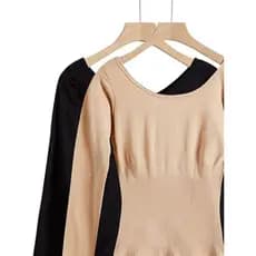 Roupas de outono femininas Slim-fit corpo-modelando manga comprida roupa interior térmica camisa de fundo interior estil