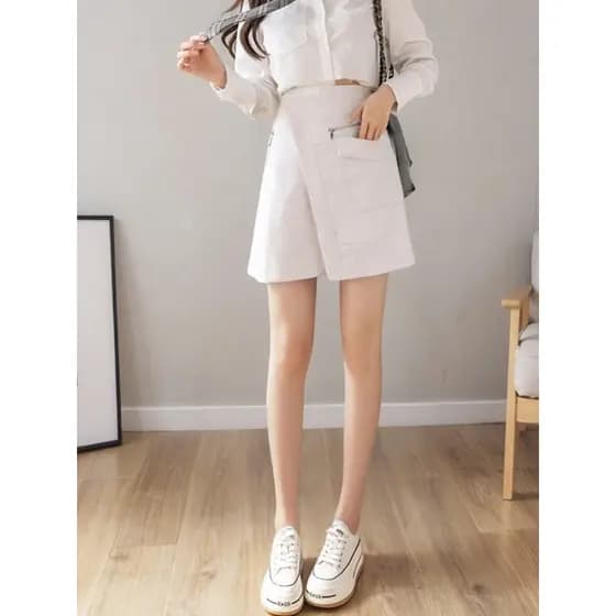 Lixin desconto roupas femininas duas linhas marca série retirada gabinete moda senhoras única saia curta Irregular