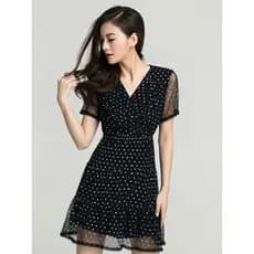 Lixin Desconto Feminino duas séries de marca de três linhas X-Sleeved gabinete-retirando moda com decote em V cintura es
