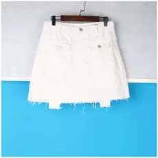 Lixin Desconto Roupas femininas série manga X novo estilo vestido de verão branco A linha Irregular desgastado bainha bo